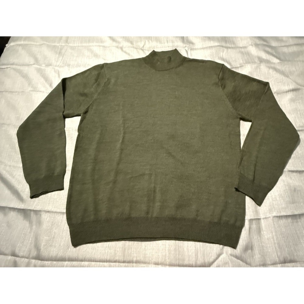 NWOT Mens MURANO Italia Small Lt Green Mock Turtleneck Wool Sweater Italian Yarn - Picture 1 of 7